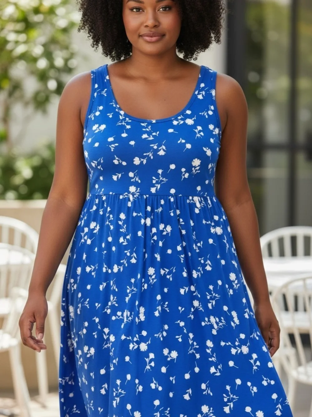 New St. John's Bay Blue and White Floral Maxi Dress Size 3X